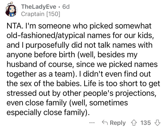 “Life is too short to get stressed out by other people's projections...”