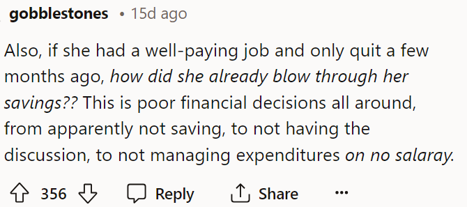 This is also what I want to know because how did she already go through her entire savings?