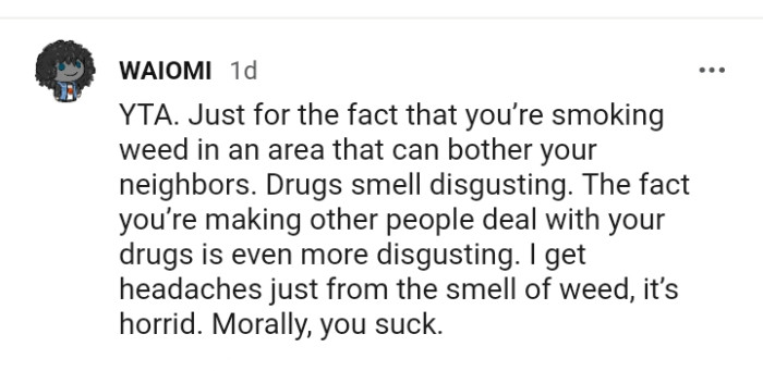 This Redditor gets headaches just from the smell of weed