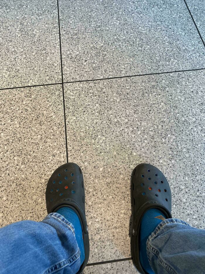 "4 Hours Into A 13-Hour Road Trip To My Family's 3-Week Vacation Of The Year And I Just Realized That In The Rush To Leave, I Forgot To Bring Any Other Shoes With Me"