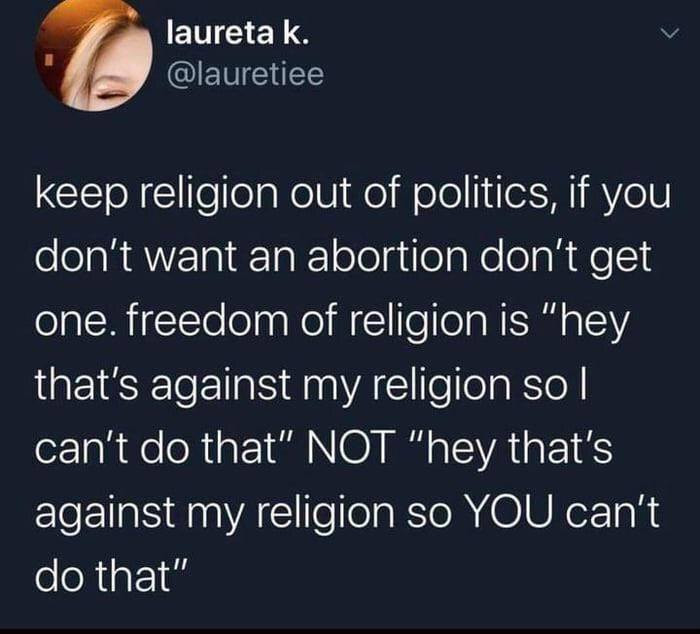 6. Keeping Religion Out of Politics