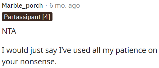 No more patience left.