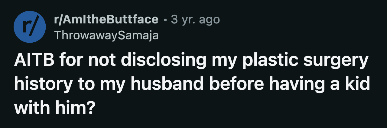 OP's son was relentlessly bullied at school for his nose and prominent jaw.