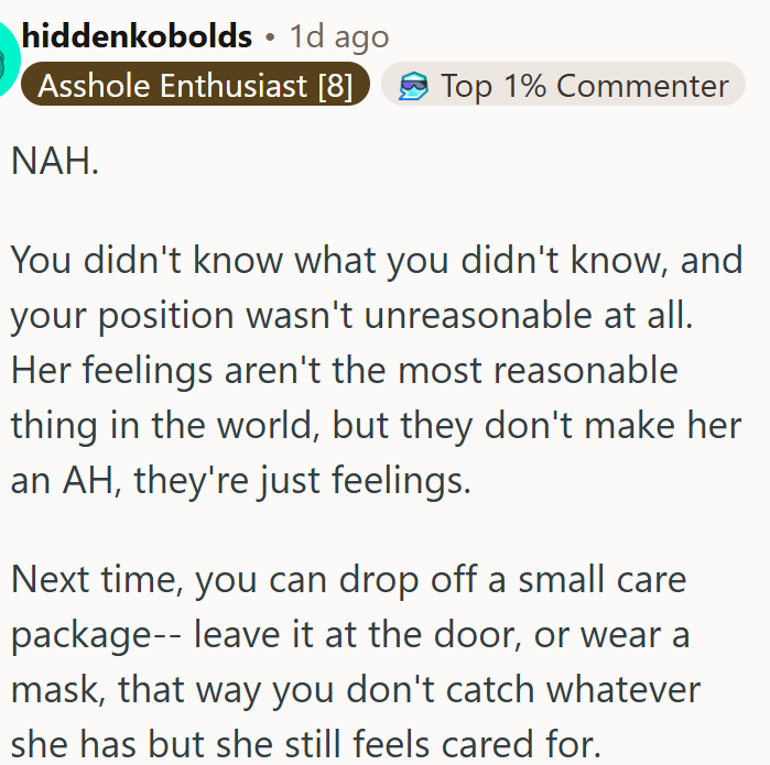 Her feelings aren’t very reasonable.