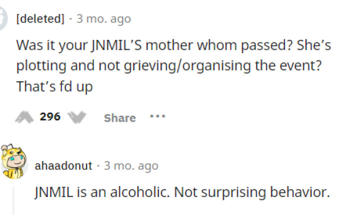 Not surprising behavior at all, but it's very sad that she'd be reacting like this, especially during a time of loss.