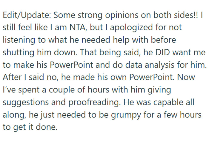 OP posted an update: