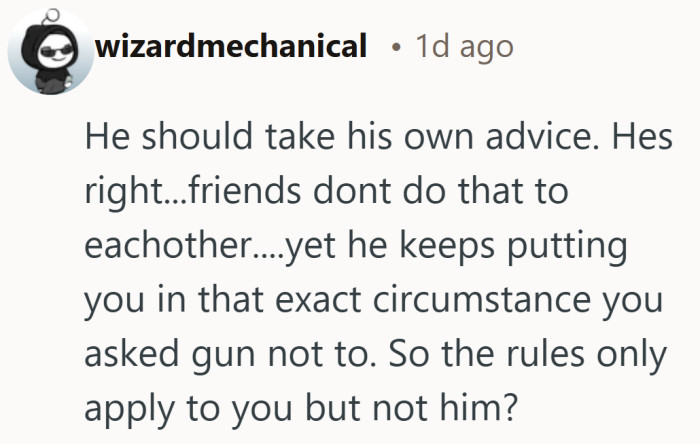 Funny how the rule only seemed to apply to one person.