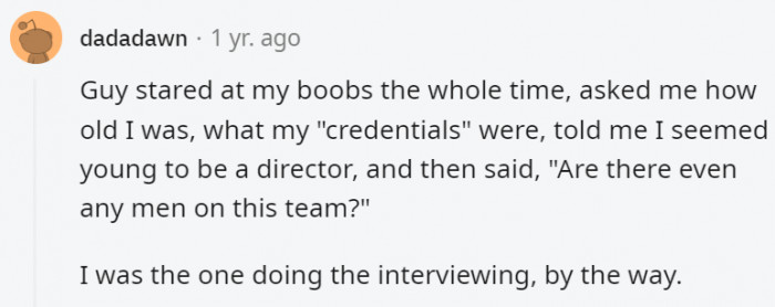 3. We're guessing he was quickly shown out the door after this