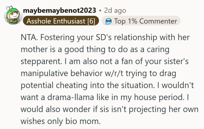 A dry reminder that supporting a child’s bond with their parent is never the wrong move, especially when someone else is busy stirring up imaginary scandals.