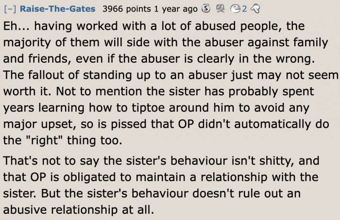 A Redditor feels that it's not an abusive relationship. But you cannot deny that her husband is useless.