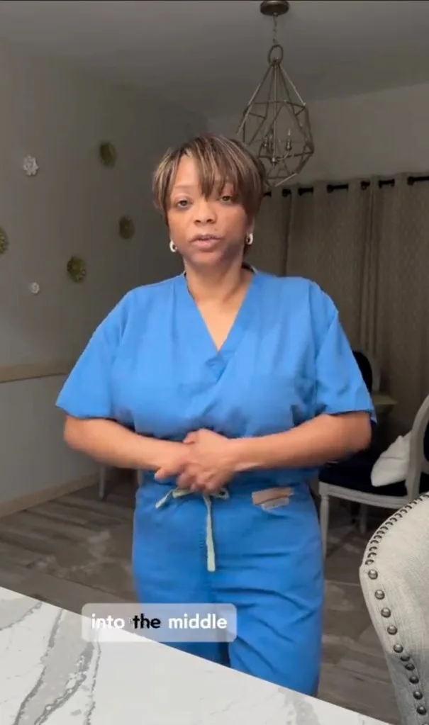 If a countertop or chair isn't working, try forming a fist and pressing it into your abdomen to shift the food.