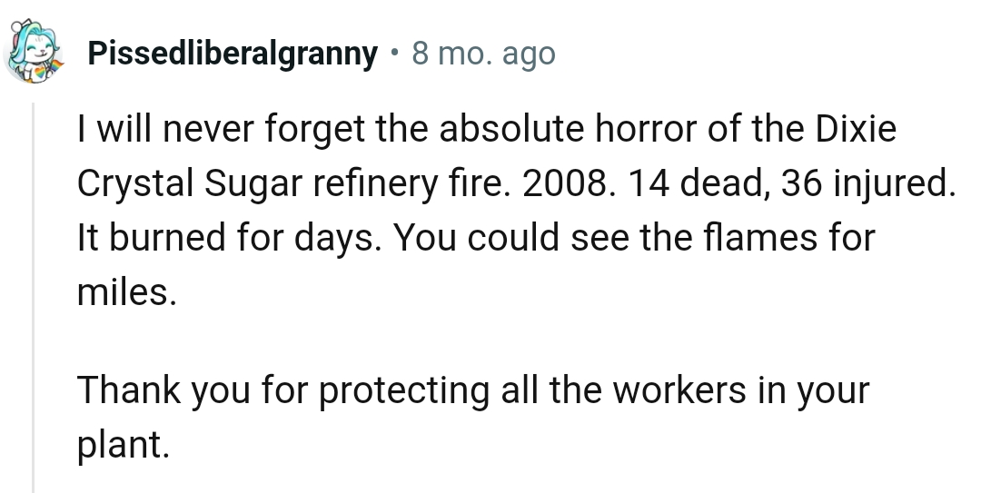 Thanking the OP for Protecting All the Workers in His Plant