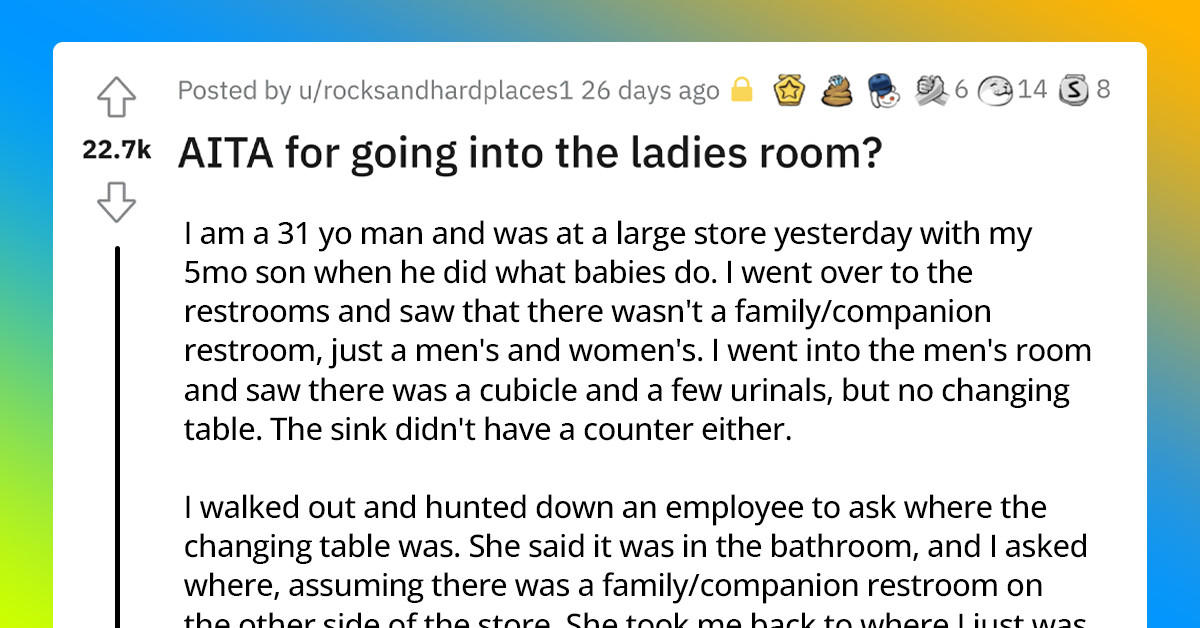 Father Asks Reddit If He Was Wrong For Using The Women's Room For Changing His Baby's Poop-Filled Diaper After A Woman Yells At Him For Doing So