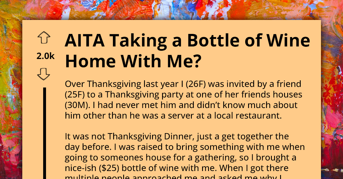 Thanksgiving Drama Unfolds For Young Woman Over Embarrassing Wine Gift Incident
