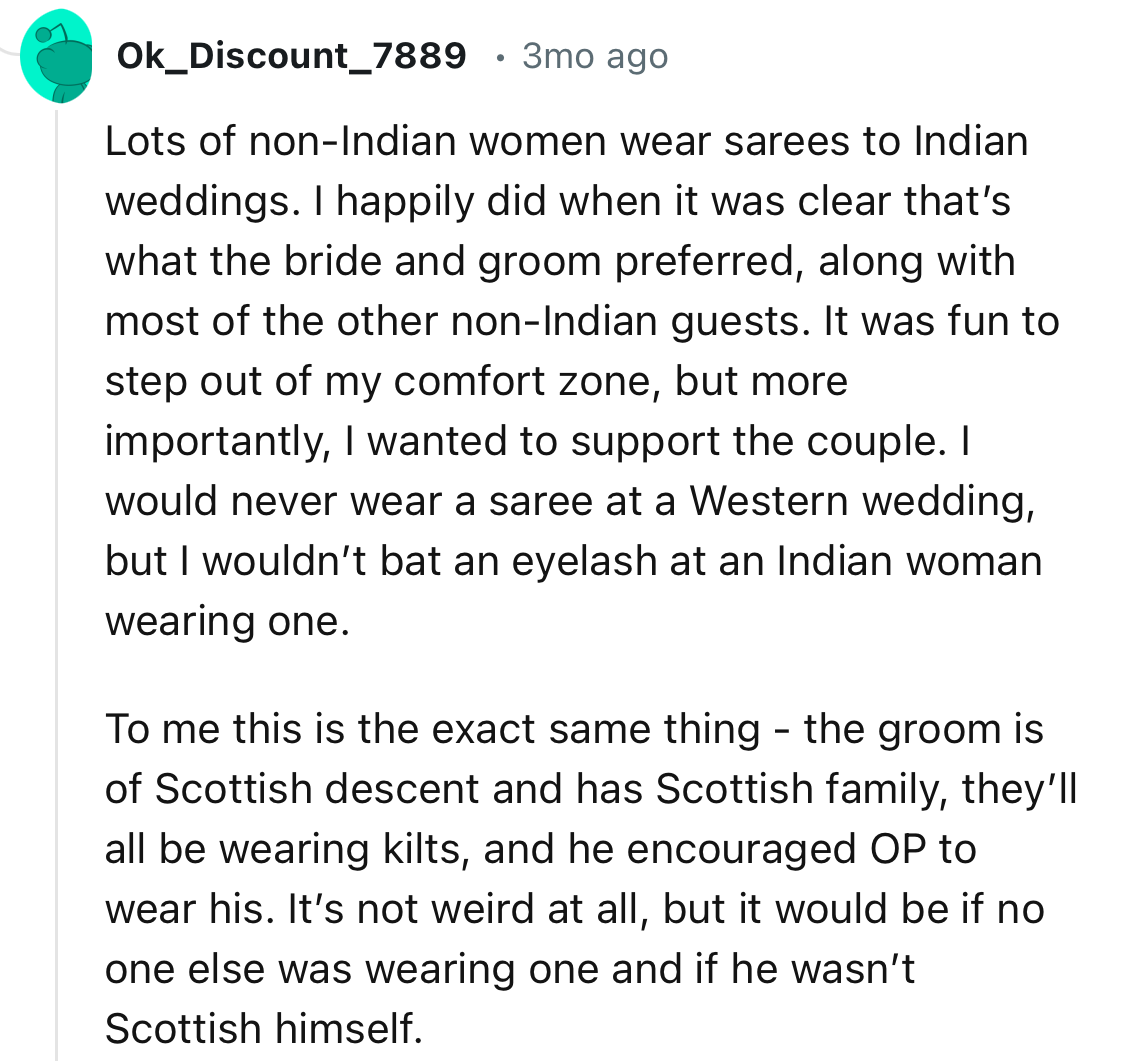 “It’s not weird at all, but it would be if no one else was wearing one and if he wasn’t Scottish himself.”