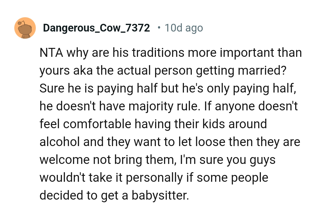 He's only paying half, not the majority rule