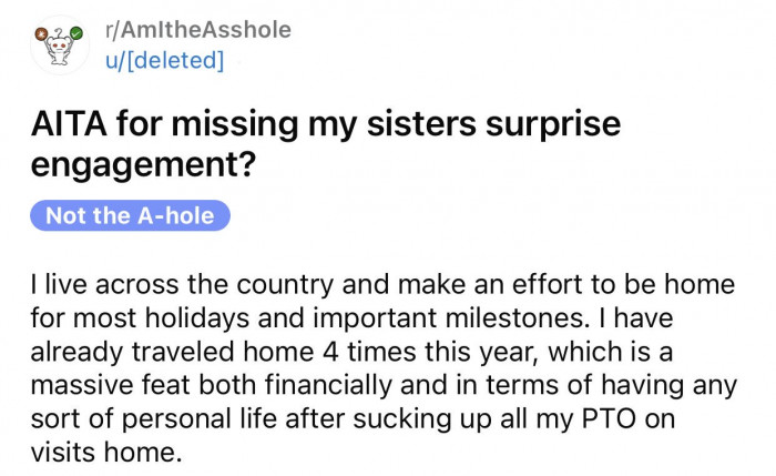 Here's the original post by a Reddit user who later deleted their account: