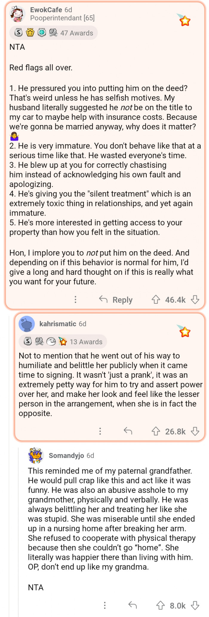 #19 That's a long list of red flags right there, mate.