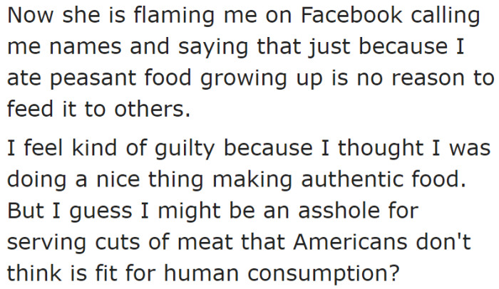 Making a scene at the party wasn't enough for the woman. She continued to insult the OP on Facebook.