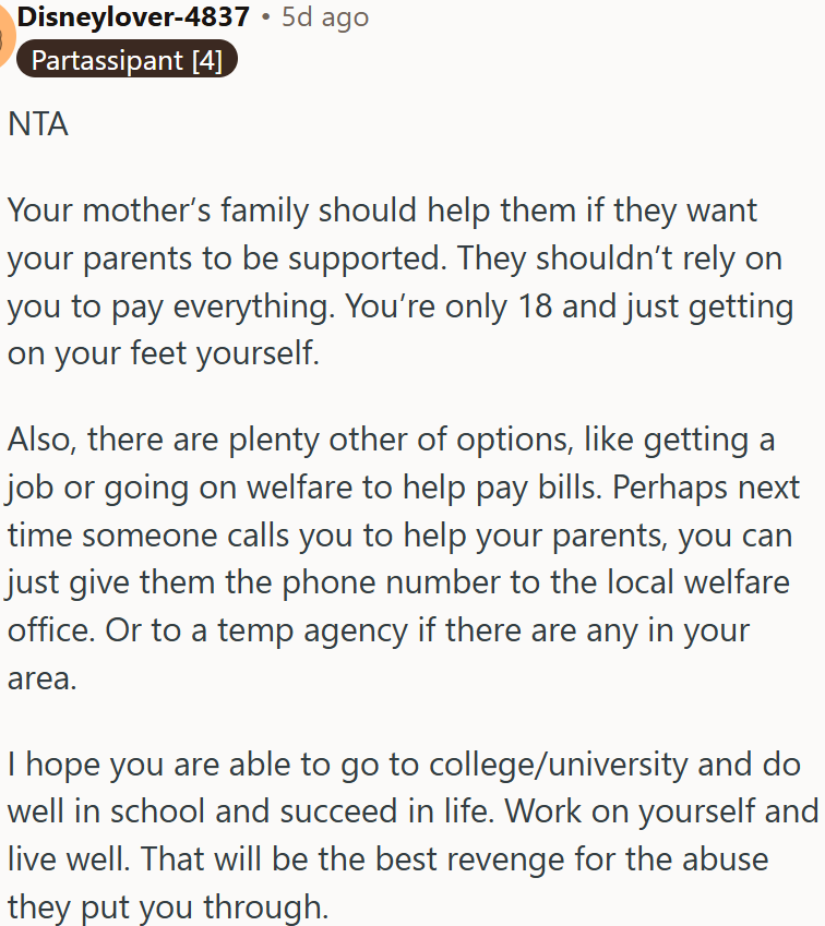 They shouldn’t rely on OP to pay for everything.