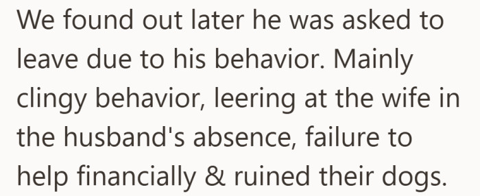 What came out afterward changed the picture. He had been asked to leave for reasons tied to conduct.