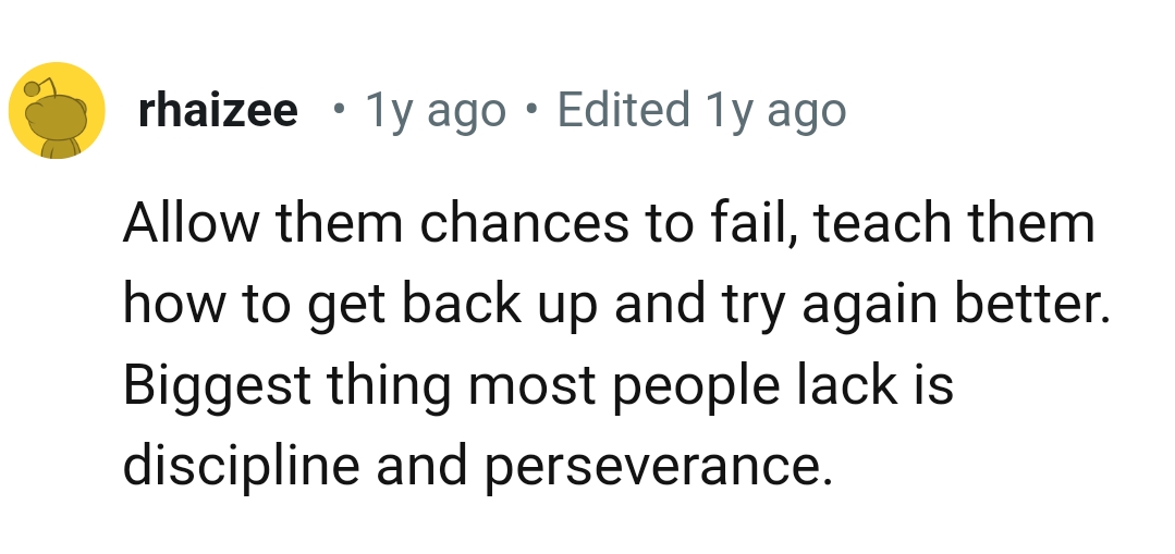 2. Allowing them to fail