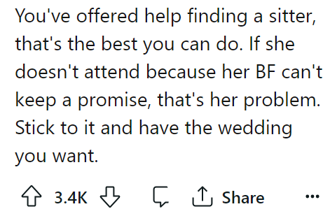 A Redditor said the OP had already done what she could