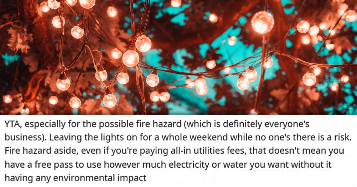 Girl Leaves Fairy Lights On 24/7 And Refuses To Turn Them Off Even After A Request From An Environmentally Conscious Friend
