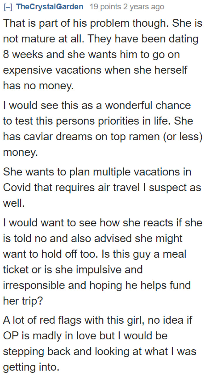 It's very unfortunate, but it seems he got into a relationship with an immature woman.