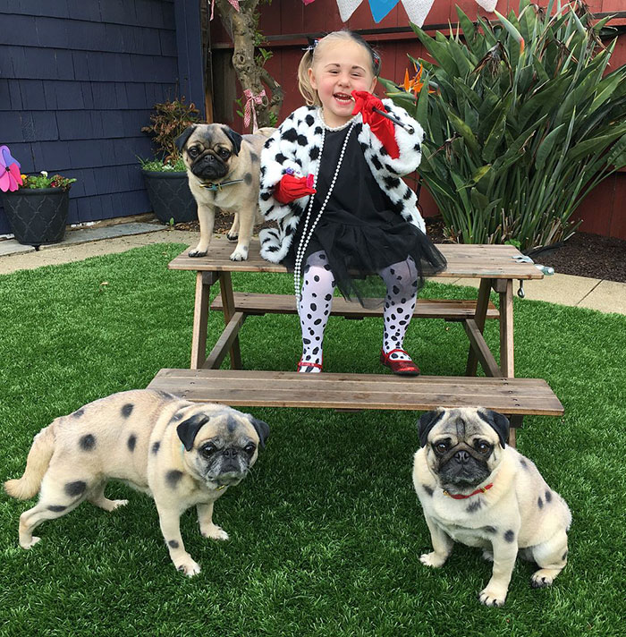 25. Halloween Costume And A Tiny Cruella Deville And Her Mini Dalmatians