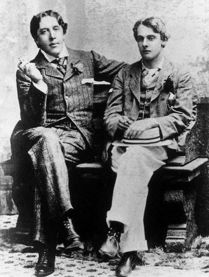 "Lovers Oscar Wilde And Lord Alfred 'Bosie' Douglas At Oxford In 1893"