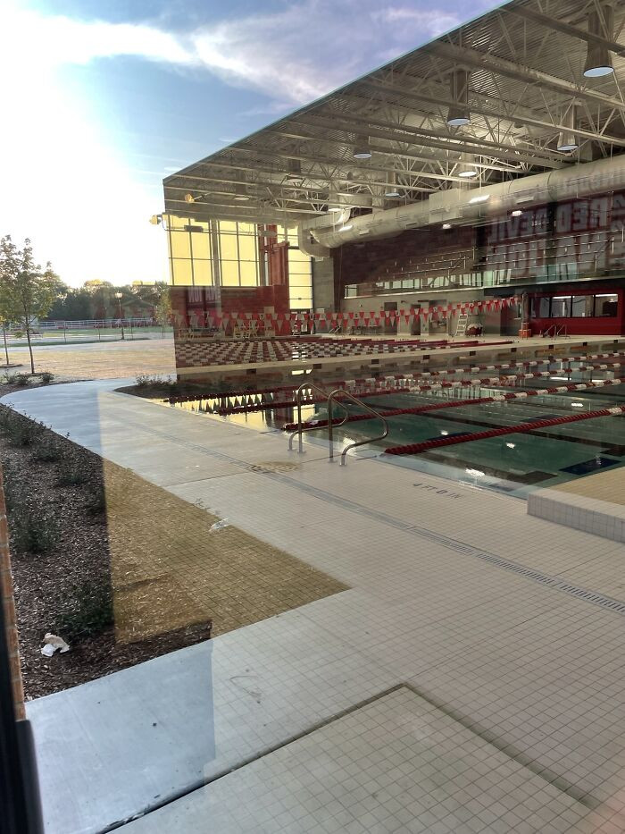 "The Pool Looks Like It Is Missing A Wall, And The Path Lines Up Nicely"