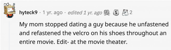 It’s amazing the whole theater didn’t break up with him for doing that.