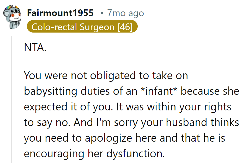 Not her baby, not her circus, not her monkeys.