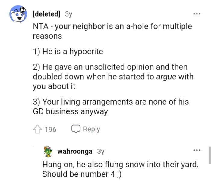 This Redditor lists why OP's neighbor is the AH in the story