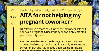 Employees Decide Childless Coworker Should Work Unpaid For Months To Help Their Pregnant Coworker, She Refuses And Gets Harshly Criticized