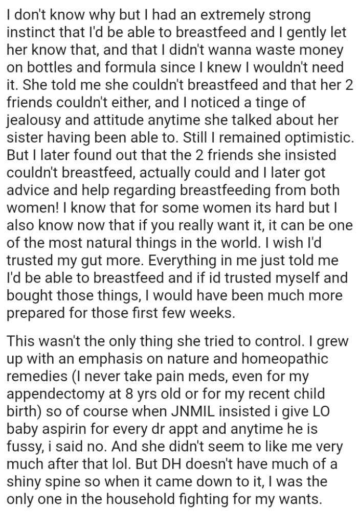 The OP knows now that if you really want to breastfeed your child, it can be one of the most natural things in the world