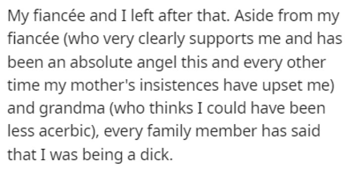 OP hasn't received much support from his family members