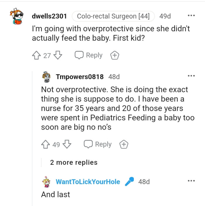 She is doing the exact thing that she's supposed to do