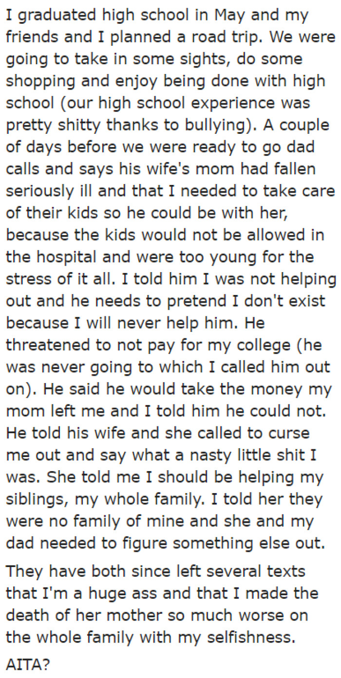 She plans to go on a trip with her friends to celebrate being high school graduates.