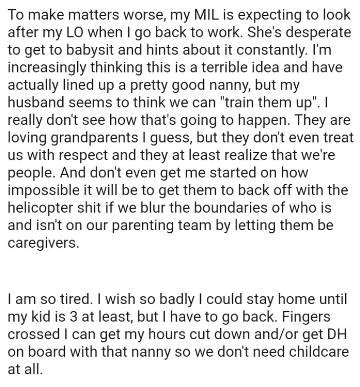 The OP says that it's virtually impossible to get them to back off with the helicopter behavior