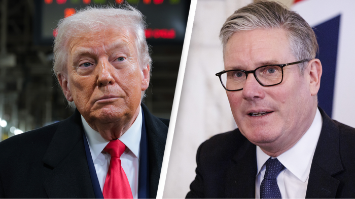 UK Prime Minister Keir Starmer addressing Trump during NATO tariff dispute meeting