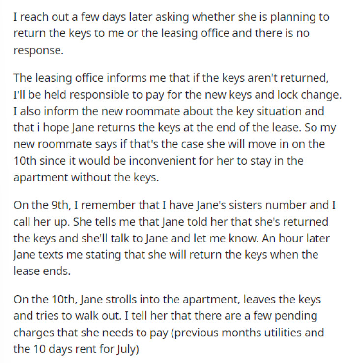 This is when things started to get weird, and OP was having trouble reaching her ex-roommate to talk about this.