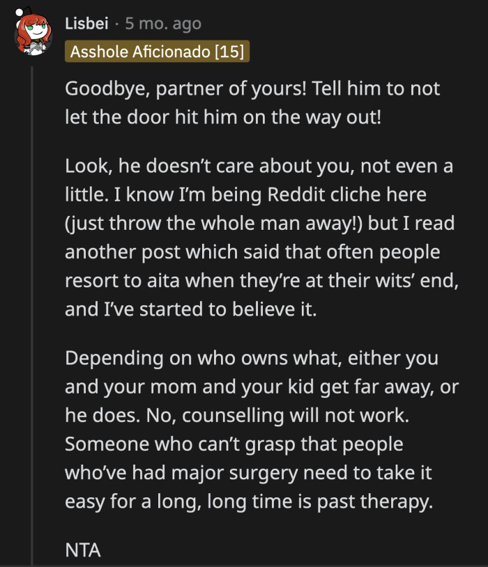 This guy giving OP so much grief has no heart.