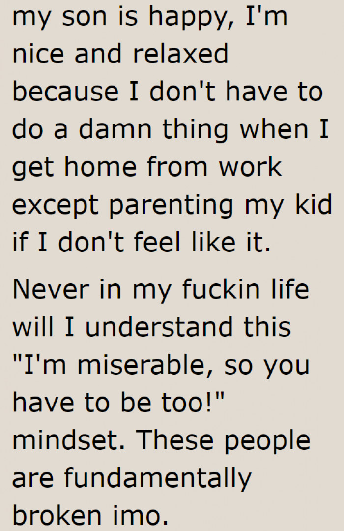 Why does the original poster want to drag his wife into his own misery?