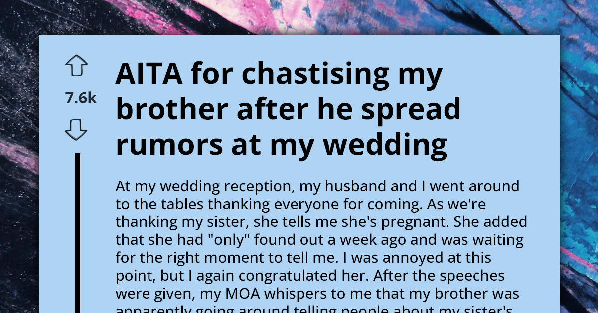Brother Sparks Outrage By Leaking Sister's Pregnancy At Wedding, Leading To Family Rift