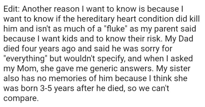 Here, the OP reveals why she wants to know if this boy was ever real