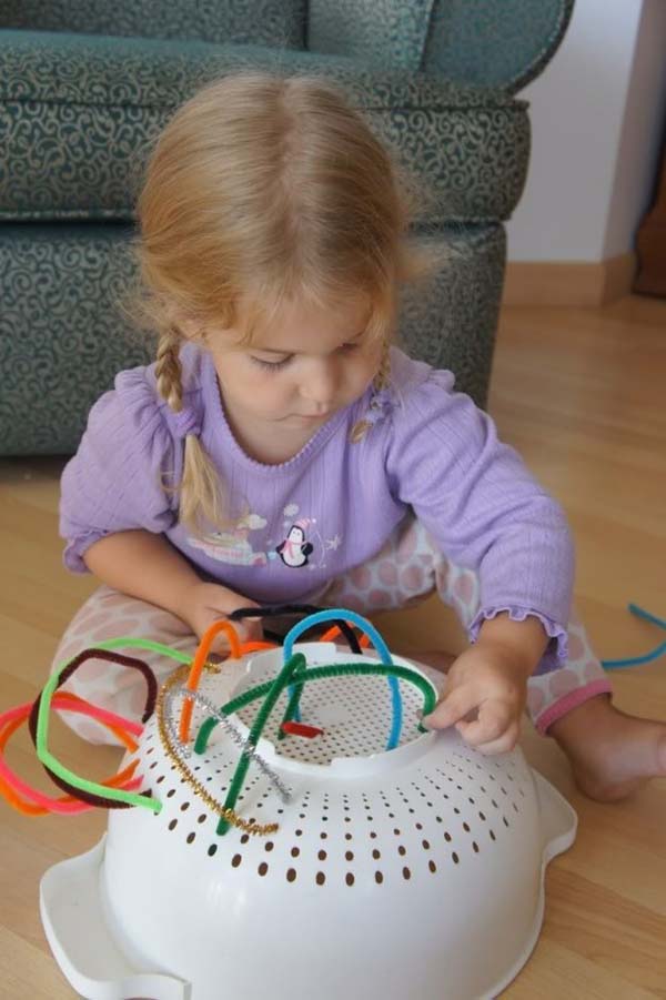 17. You can run some pipe cleaners through a colander