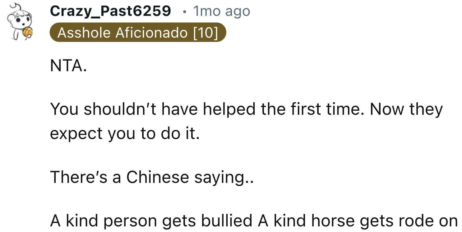 Wise words from this Redditor