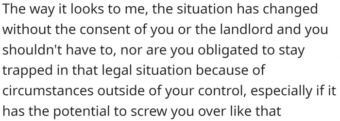 The situation has changed without his consent